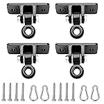 BETOOLL Heavy Duty Swing Hangers Swing Set Hardware Playground Porch Yoga Seat Trapeze Wooden Sets Indoor Outdoor Set Black of 4