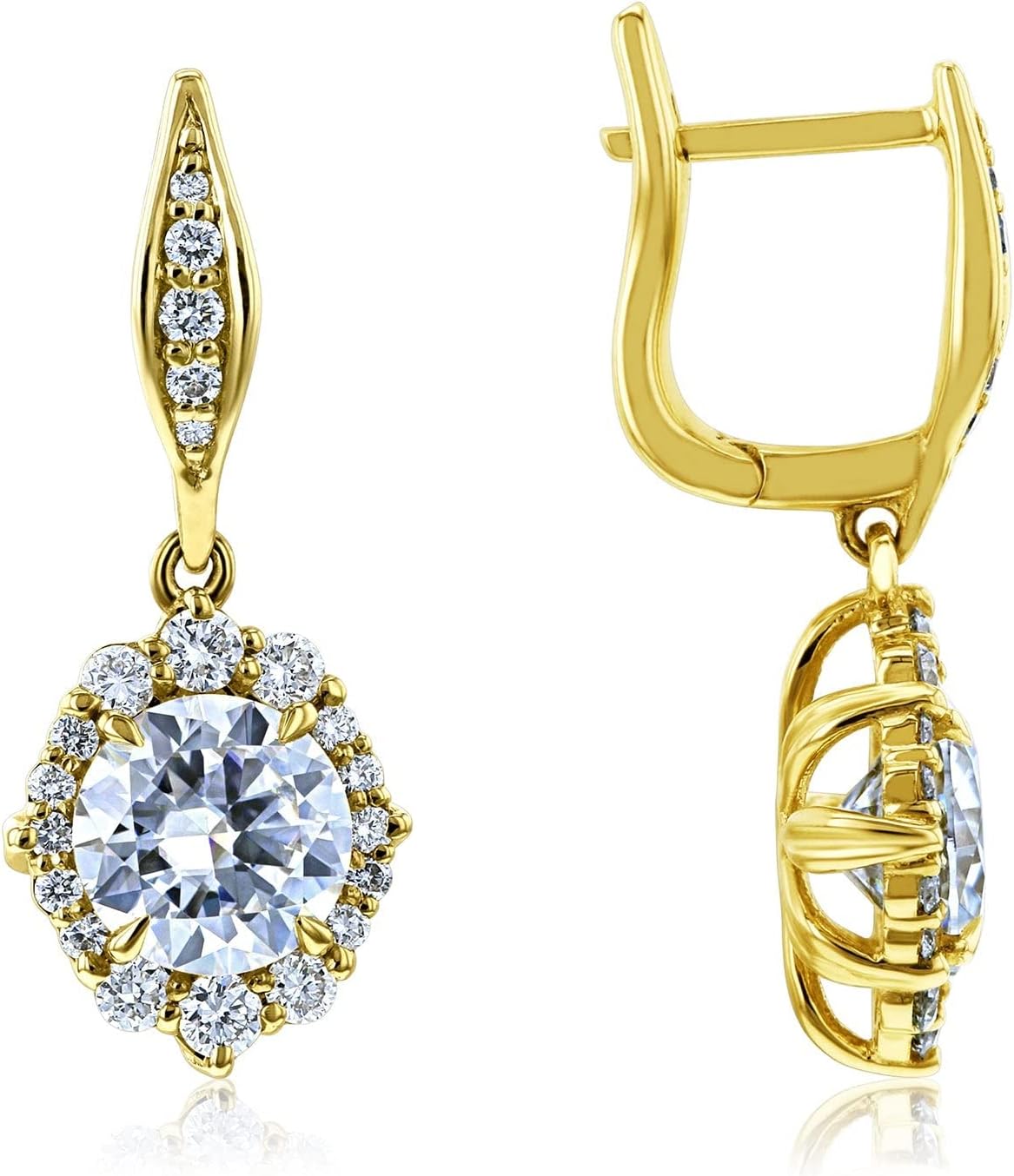 Kobelli Lab Grown Diamond Round Moissanite (DEF/VS) Raphaela Earrings 14K Gold