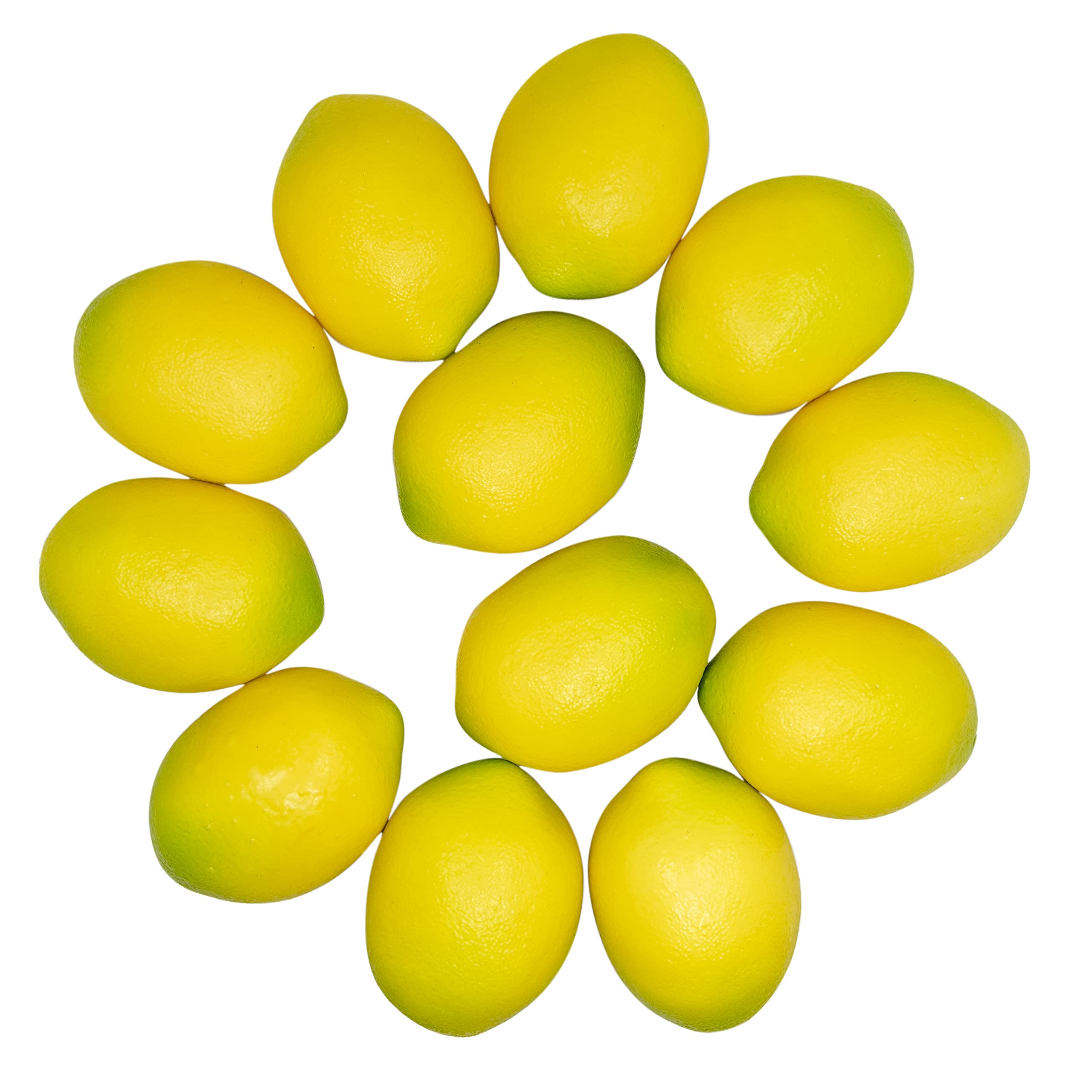 WangLaap 12Pcs Artificial Lemons Simulation Fruit Lifelike Fake Lemon Limes for Home Kitchen Table Decor Vase Fillers (12 Yellow Lemons)