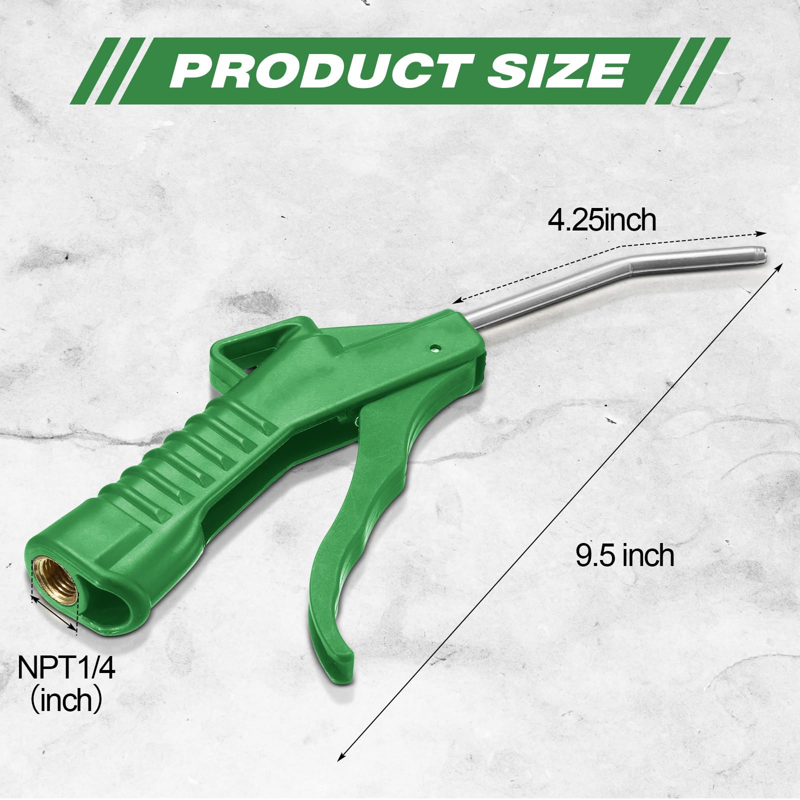 Honoson Lot de 8 outils de soufflage d'air pour pistolet à air - Accessoires de compresseur d'air pour mécaniciens domestiques industriels (vert)