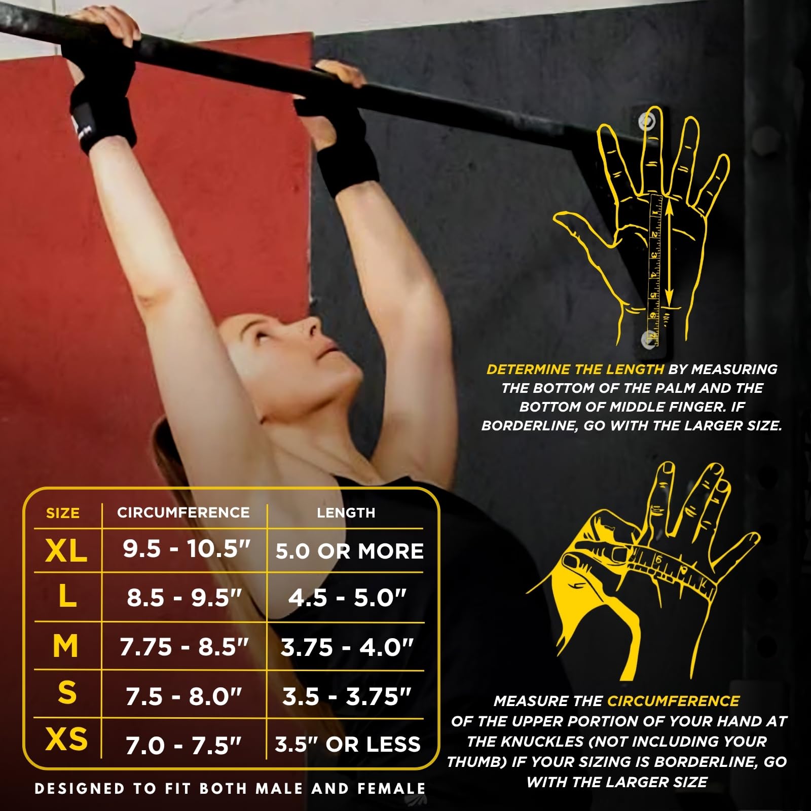 Guanti ventilati da sollevamento pesi con cinghie da polsi integrate, protezione integrale del palmo e tenuta extra Ideale per trazioni, allenamento CrossFit, fitness, sollevamento pesi. Unisex.