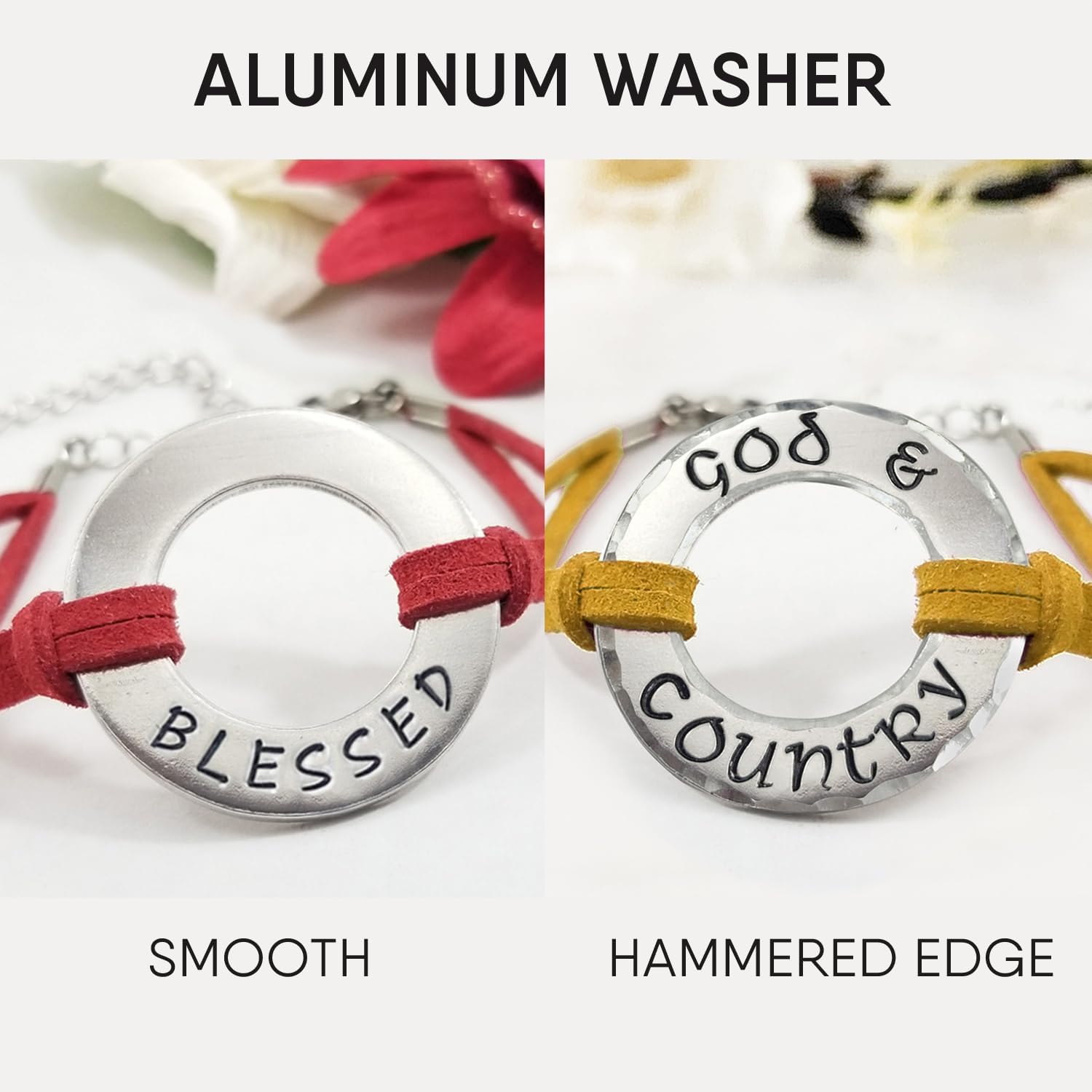 Men Women Personalized Washer Bracelet, handmade