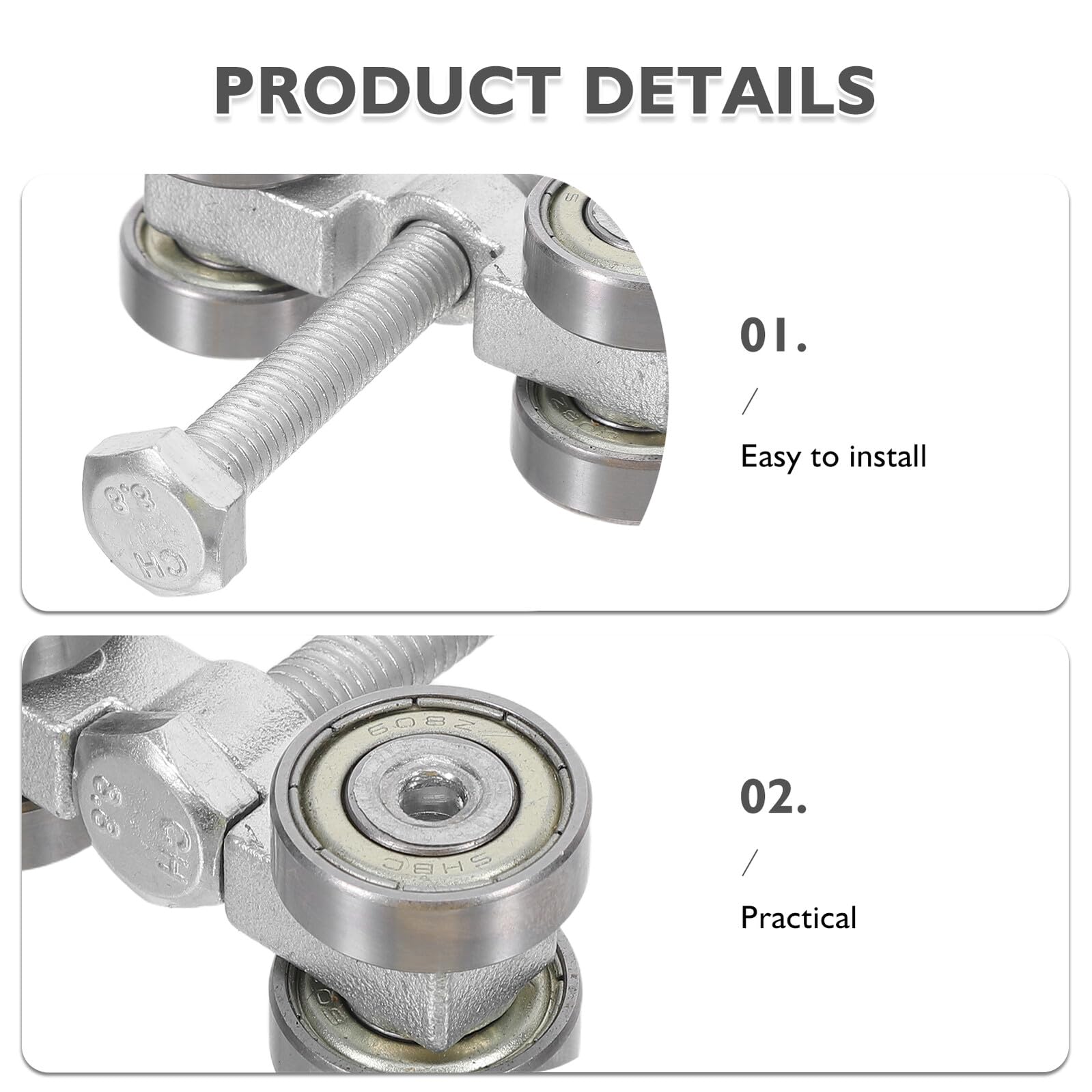 Poulie de Rail Suspendue en Acier Inoxydable Chariot à 4 Roulettes Amovibles M8, Système de Porte Coulissante Robuste pour Grange et Serrage, Coulissement Silencieux et Capacité