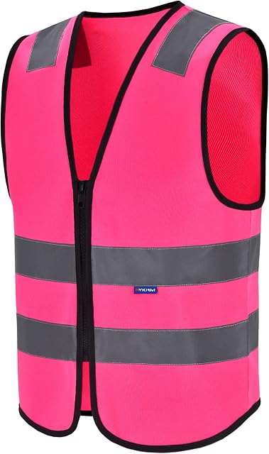 Horse equestrian hi viz vest Adult High Visibility Hi Viz Vest Waistcoat zip Safety hi vis vest(XXS-XXL) (XXL, PINK)