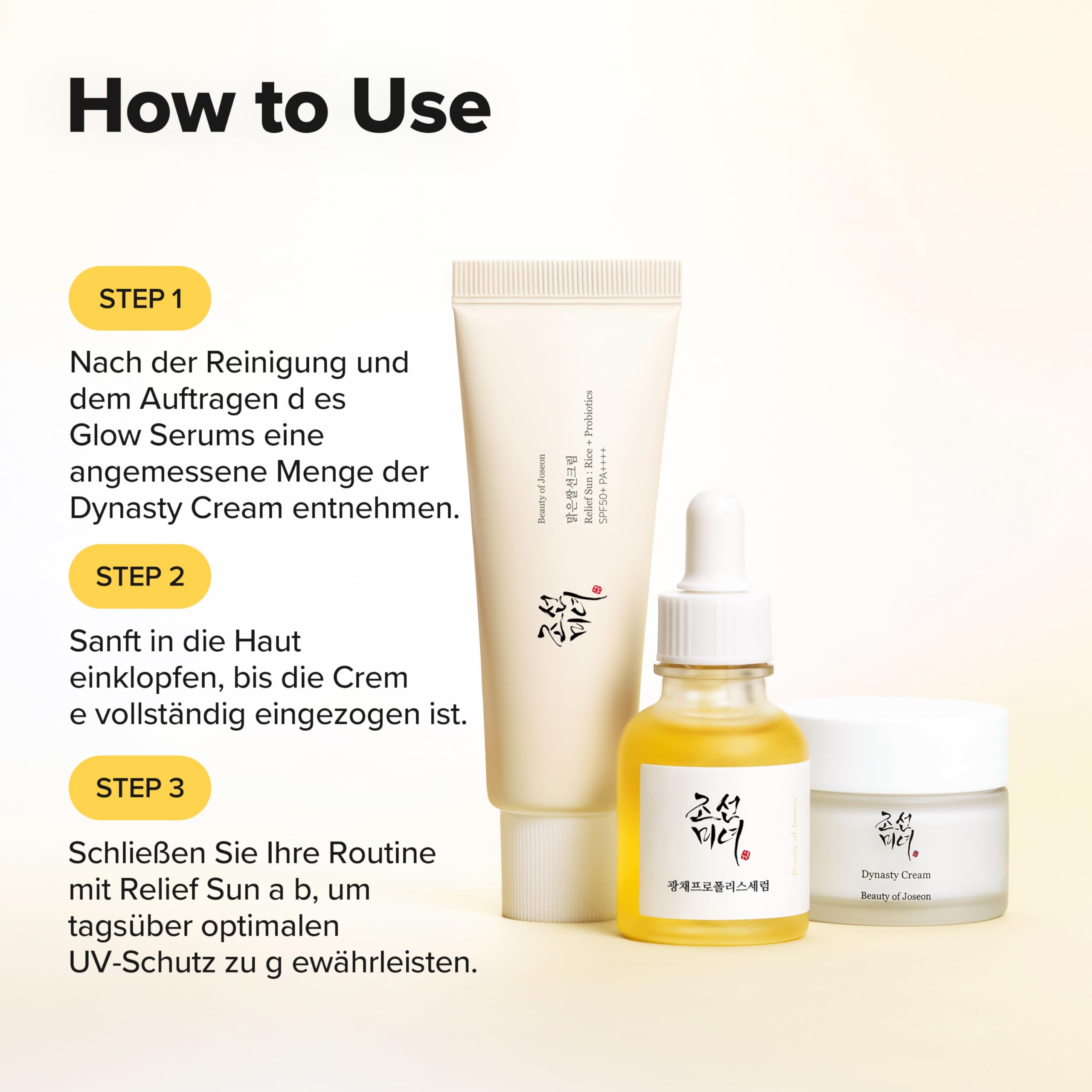 Beauty of Joseon Glow Essential Set Relief Sun 50ml Dynasty Cream 30ml Glow Serum Korean Skin Care Gift Set