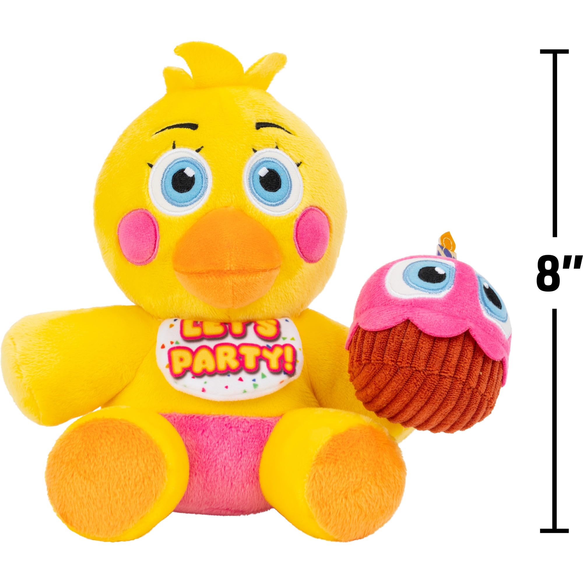 Jazwares Five Nights at Freddy’s Toy Chica Plush - 8-Inch Stuffie with Soft Material and Glow-in-The-Dark Eyes thumbnail 2