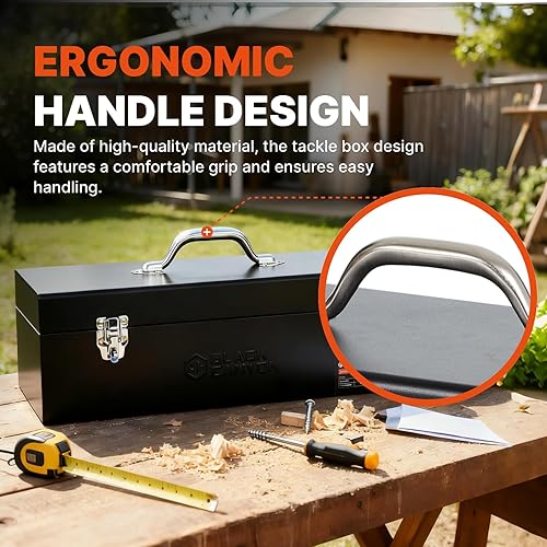 Miniatura 5 de Black Canyon Caja de herramientas de acero de 20 pulgadas, caja de herramientas de metal, acero al carbono de 0.031 in, portátil y con candado, caja