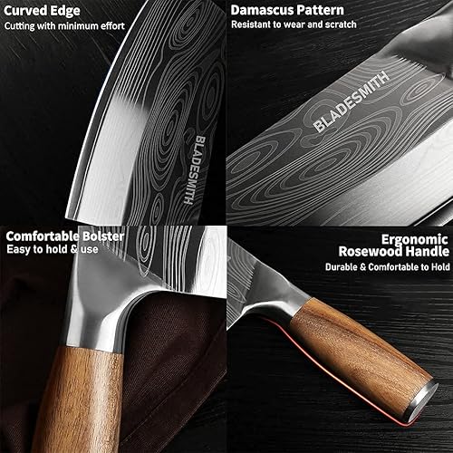 Miniatura 3 de BLADESMITH Cuchillo para cortar carne, cuchillo de corte de huesos resistente, cuchillo de deshuesado de acero inoxidable, rompedor de huesos para