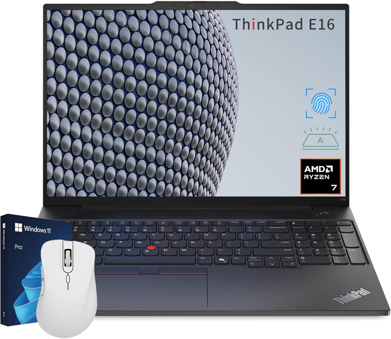 Lenovo ThinkPad E16 Business Laptop, 16" WUXGA(1920 x 1200) Display, AMD Ryzen 7 7735U, 32GB DDR5 RAM, 1TB SSD, Fingerprint Reader, Backlit Keyboard, Wi-Fi 6, HDMI, USB-C, Windows 11 Pro, w/Bundle