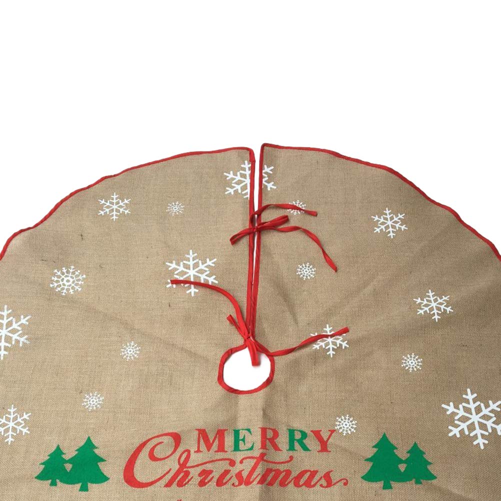Toyvian Weihnachtsbaum-Rock Aus Leinen – Baumdecke 120 X 120 Cm, Festliche Unterlage Für Christbäume