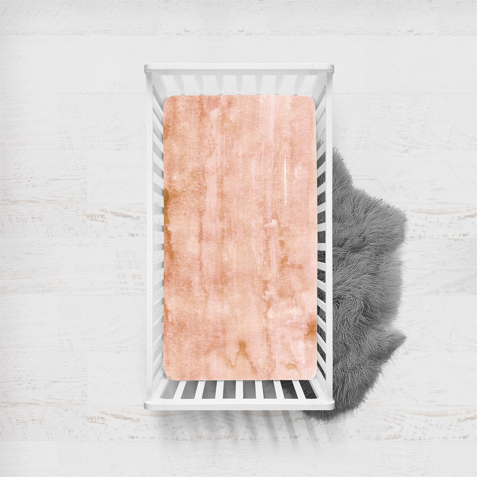 Morbuy Next to Me Crib Sheets, Watercolor Series Cot Bed Sheets, Soft Breathable Microfiber Moses Basket Sheets, Cot Sheets for Boy and Girl, Durable Easy Care Crib Sheets (Pink,120x60cm)