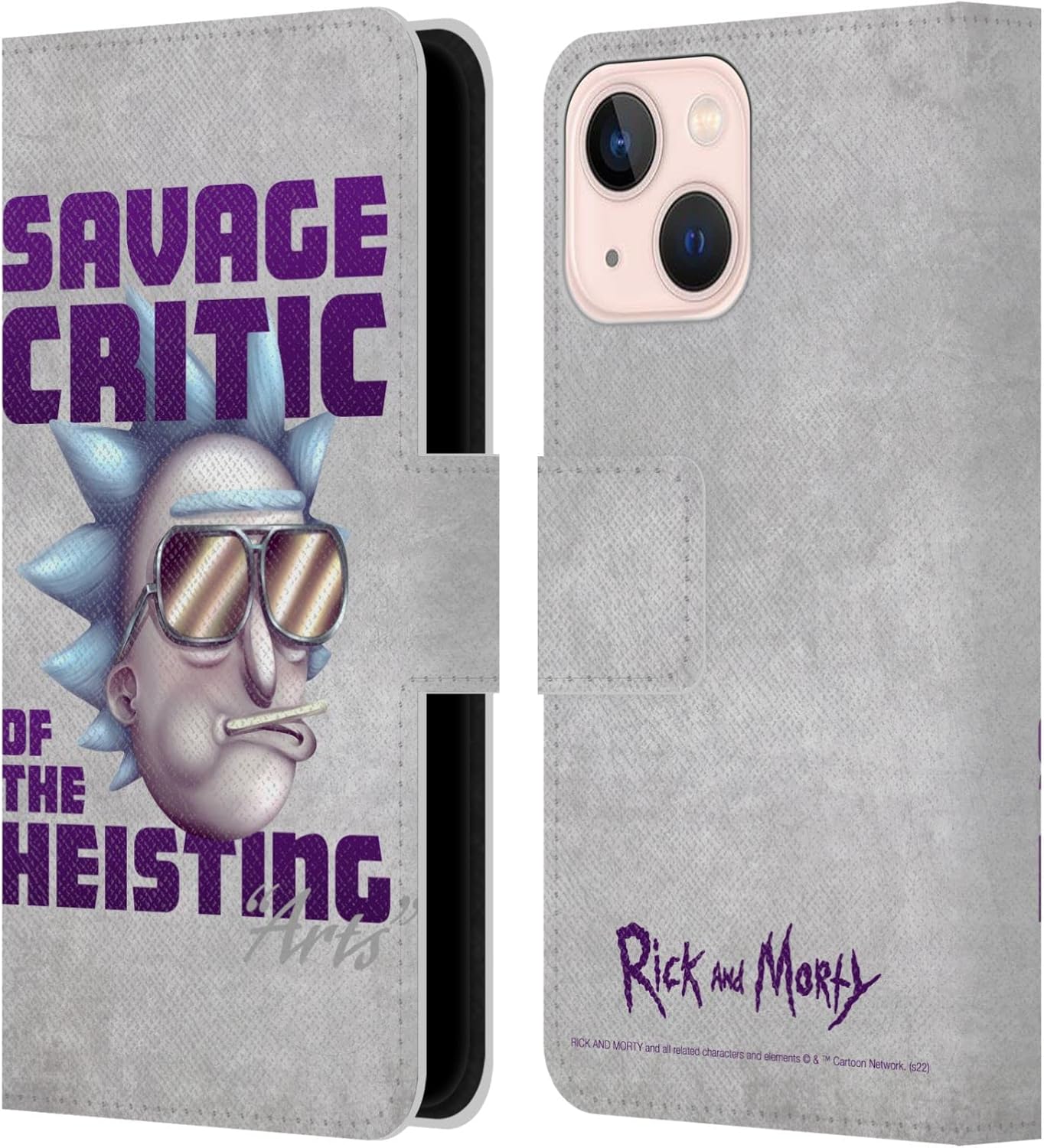 Head Case Designs Officially Licensed Rick and Morty Story Train Season 4 Graphics Leather Wallet Case Compatible with Apple iPhone 13 Mini