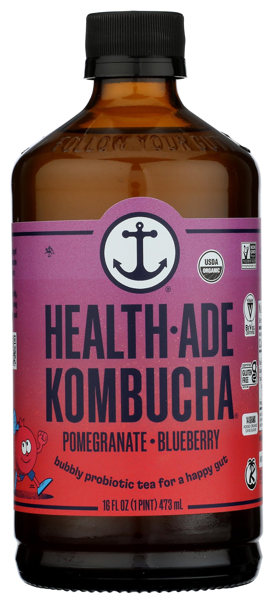 Amazon.com: Health Ade, Kombucha Pomegranate 16Fz Organic, 16 Fl