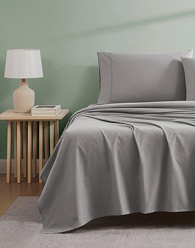 Miniatura 6 de Linen Closet Juego de sábanas tamaño Queen 100% algodón orgánico, 4 piezas, tejido de percal suave, fresco, suave y duradero, transpirable,