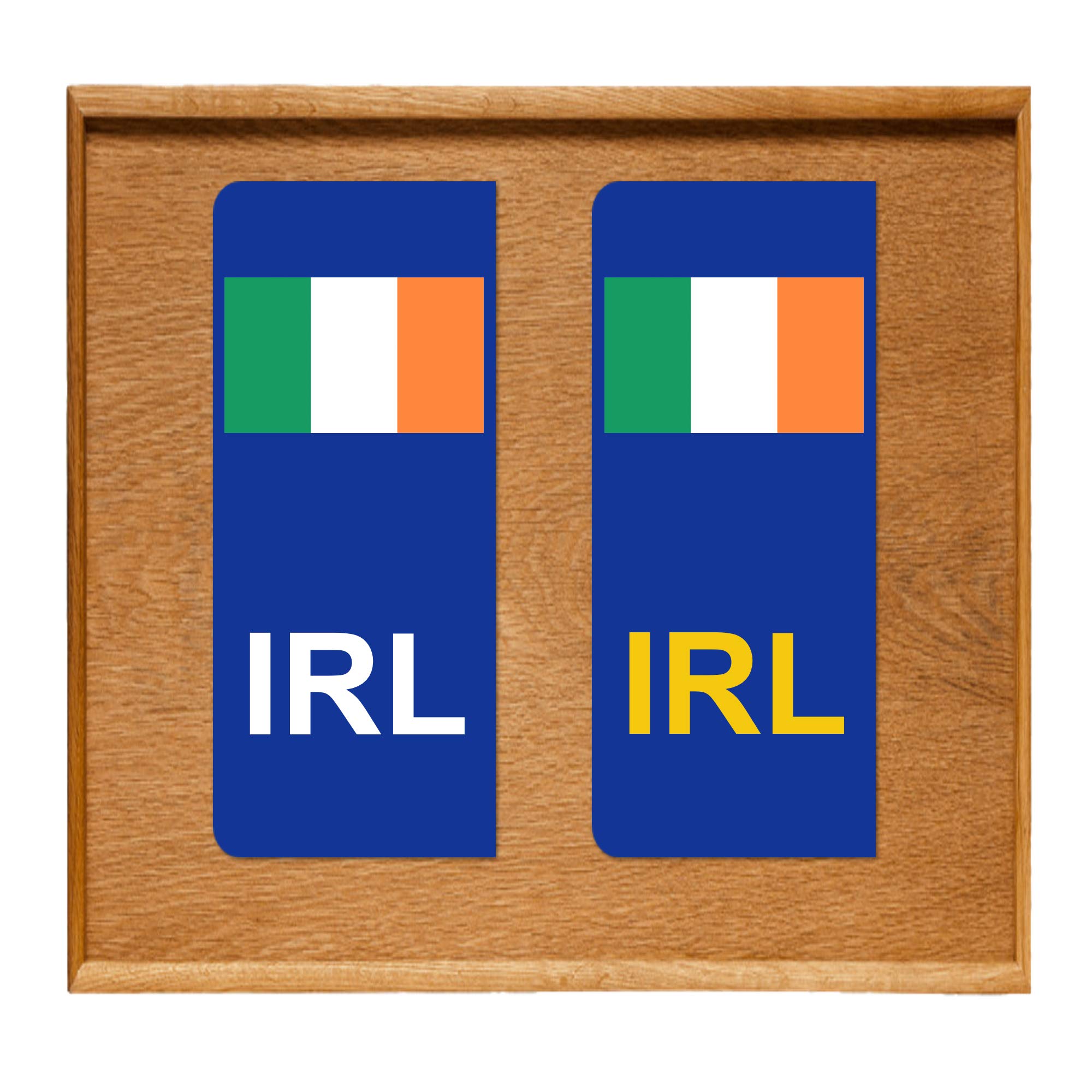 Party_decor Number Plate Vinyl Stickers - Ireland - Irish Flag - Irl - 1 X Set Of 2 By Party Decor