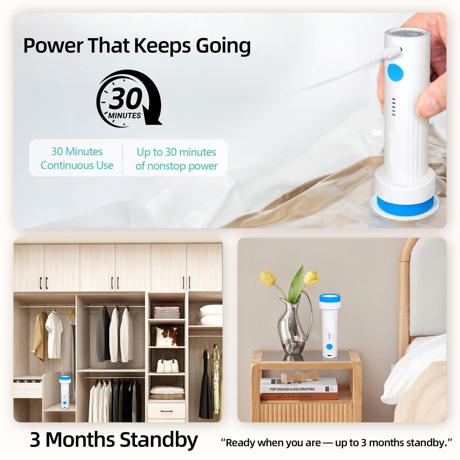 Bolsas colgantes de almacenamiento al vacío con bomba eléctrica, paquete de 6 (3 largas, 3 cortas) para ropa, organizador de armario, ahorro de espacio para trajes, abrigos