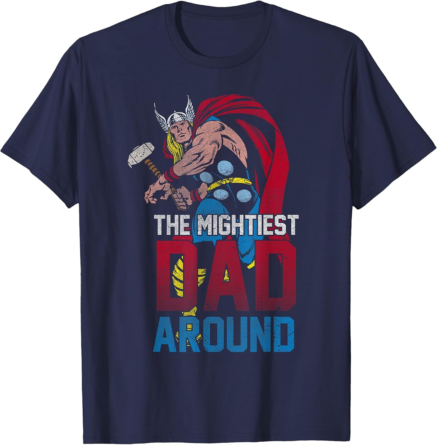 Marvel Comics Father's Day Thor Mightiest Dad Around Vintage T-Shirt