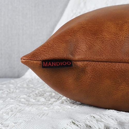 Miniatura 4 de Mandioo - Juego de 2 fundas de almohada, lujosas, de piel sintética suave para sofá, dormitorio o automóvil
