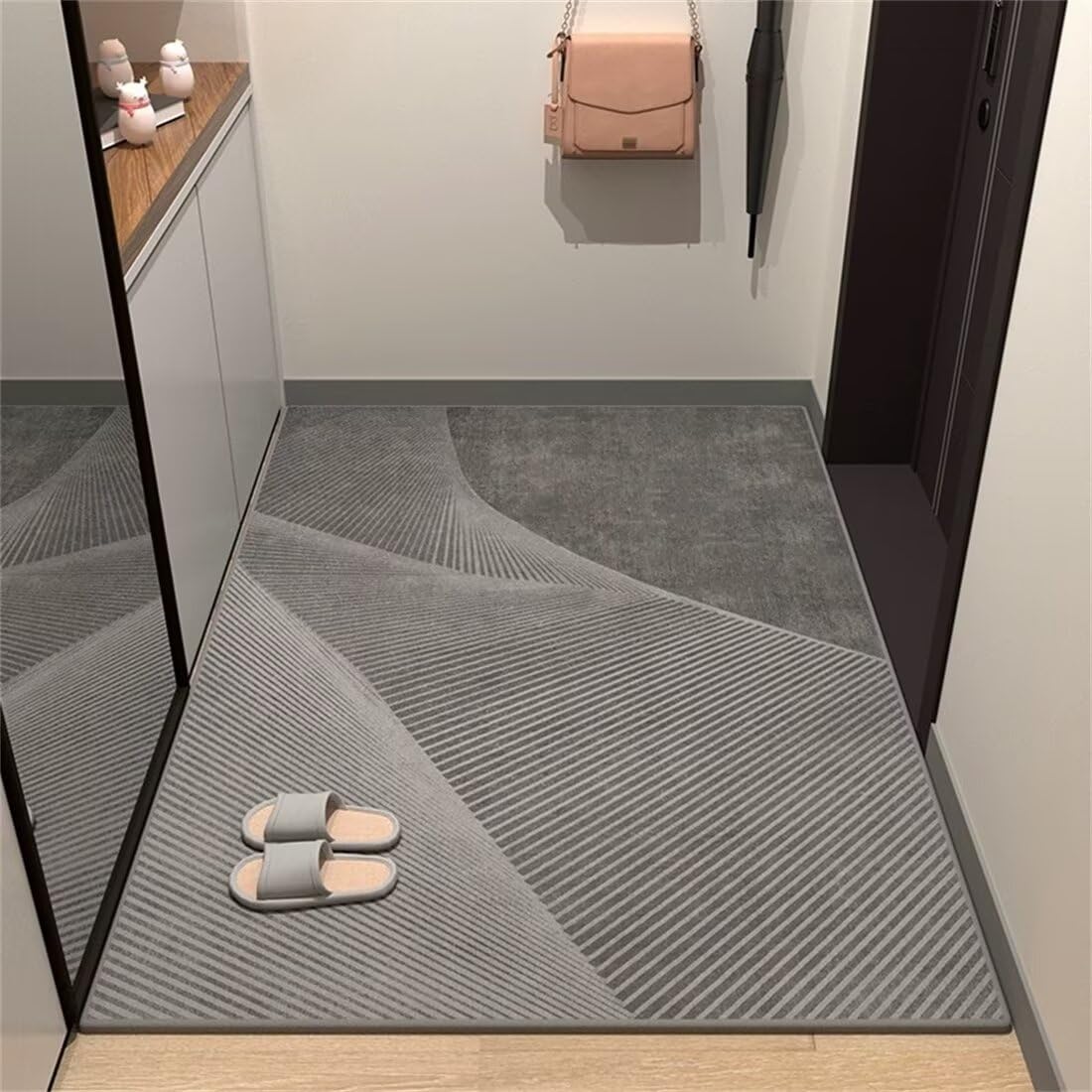 Tapis de jeu bébé tout doux gris haut de gamme résistant 90x200 cm