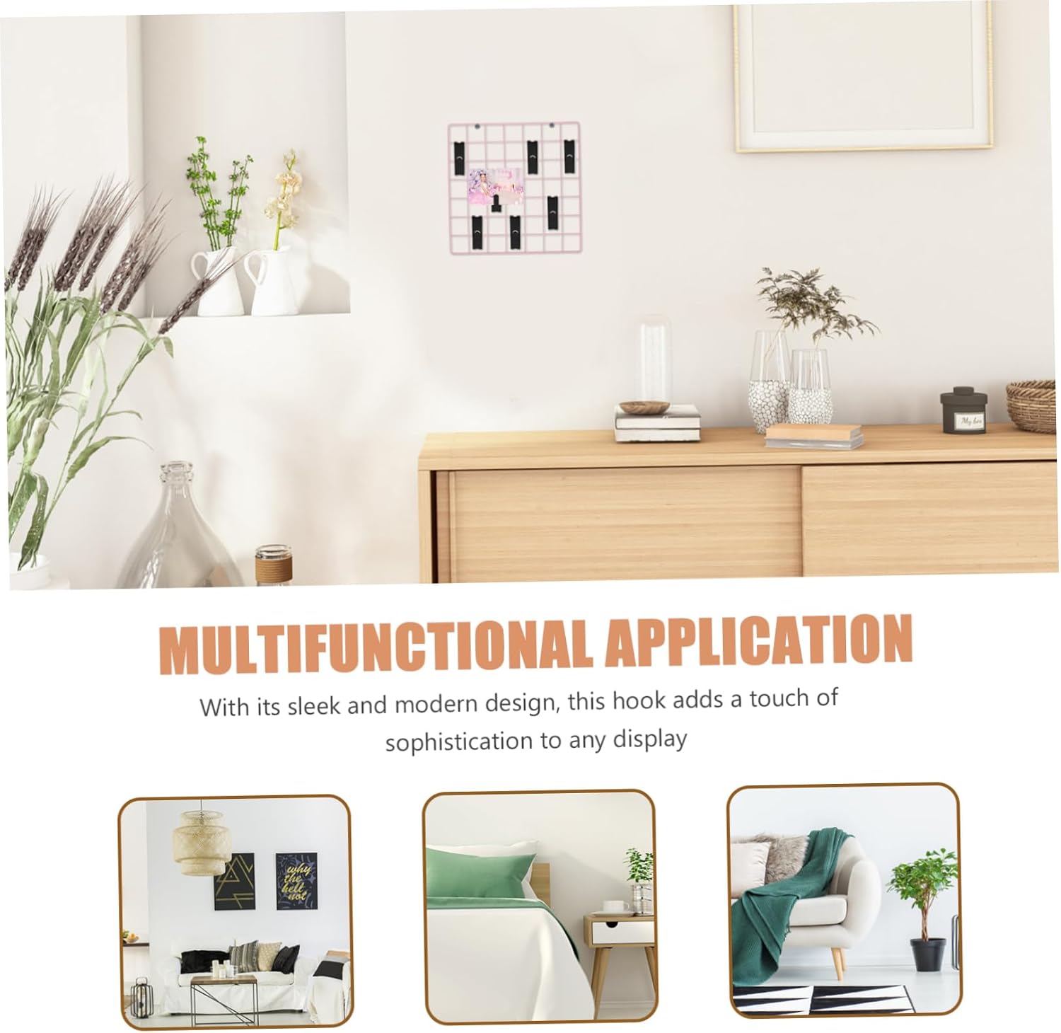 8pcs Hooks for Grid Wall Display Wall Hooks for Organizing and Showcasing Items Modern Design for Use