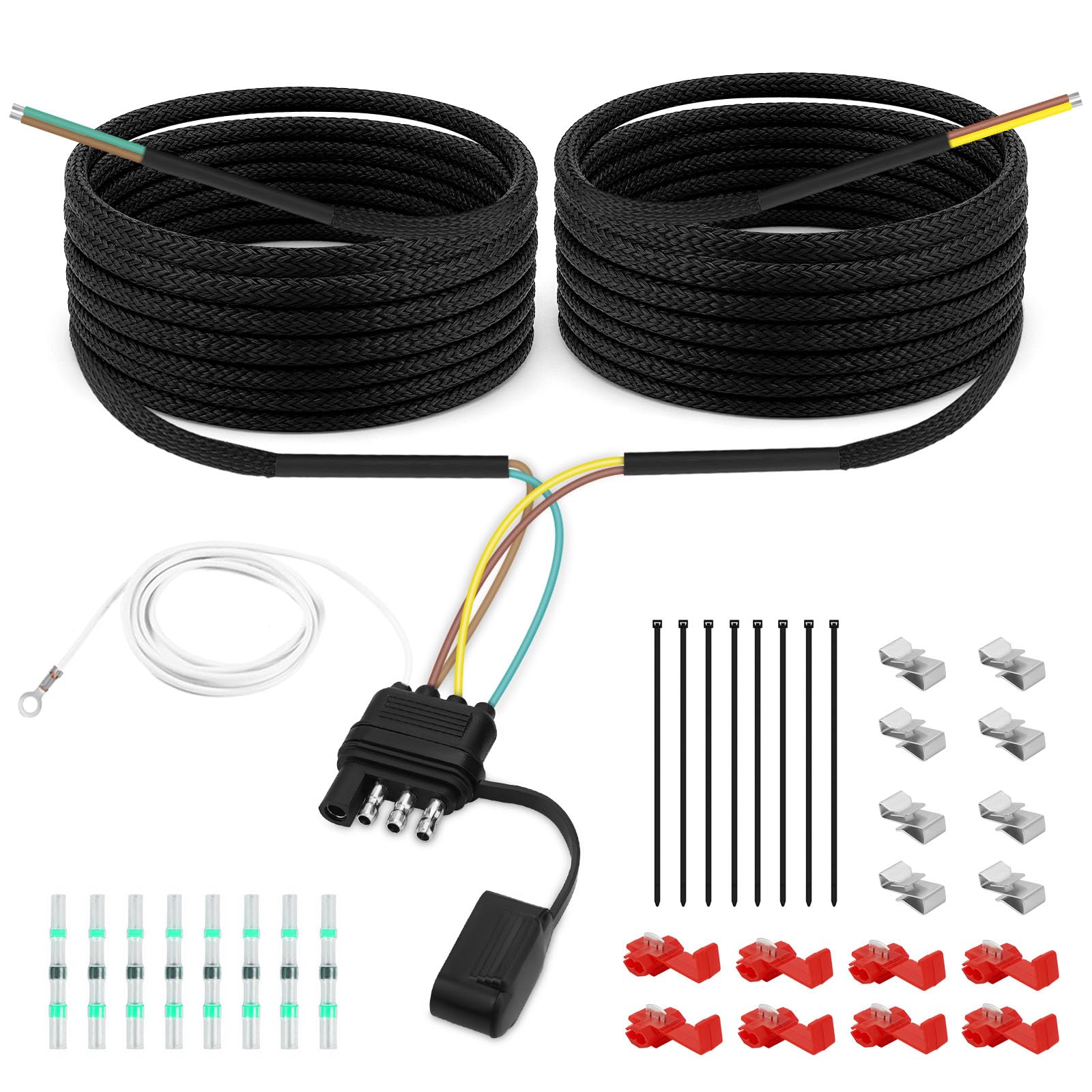 30FT 4 Pin 5 Wire Trailer Wiring Harness Kit