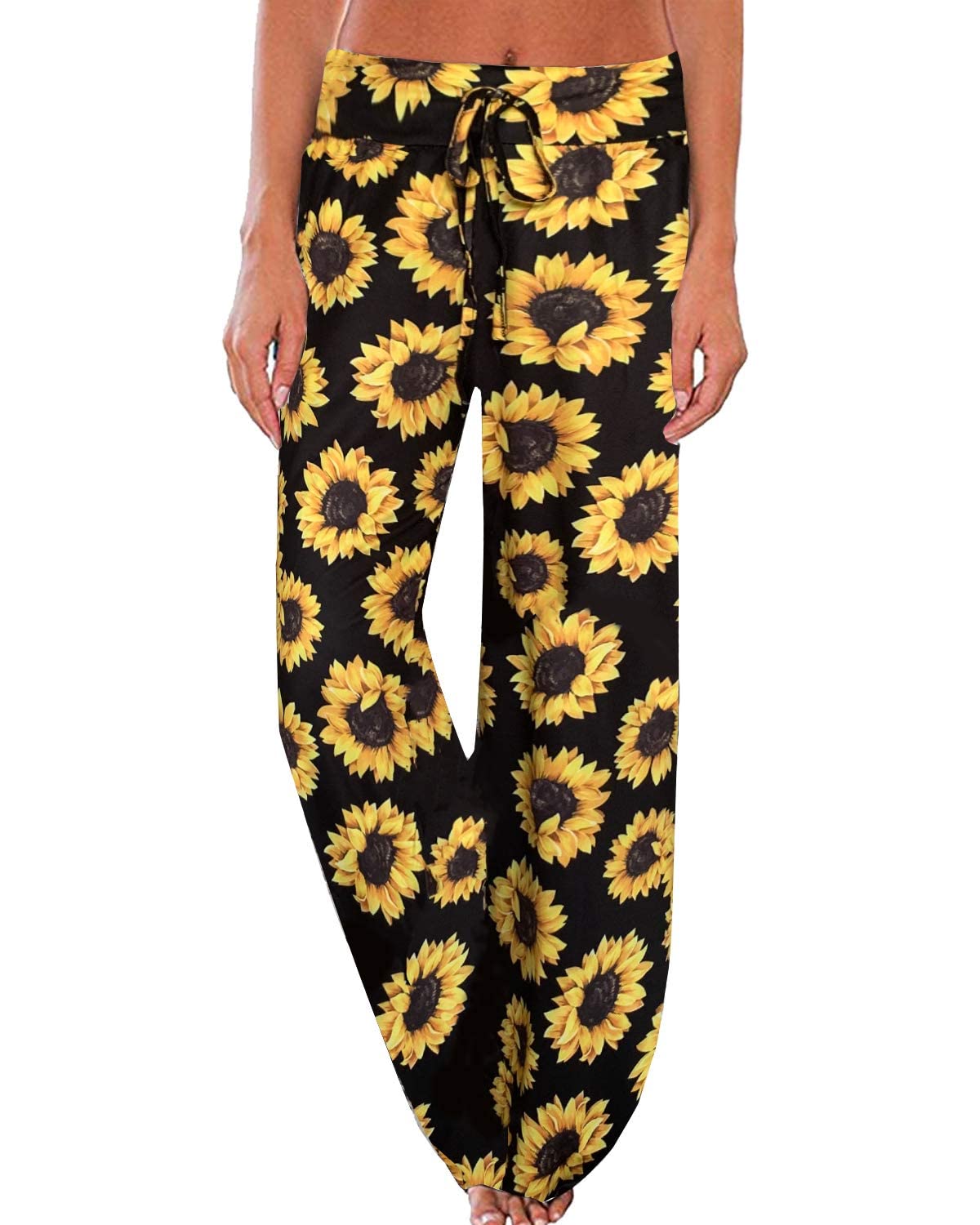 NEWCOSPLAY Women's Comfy Pajama Drawstring Wide Leg Pants