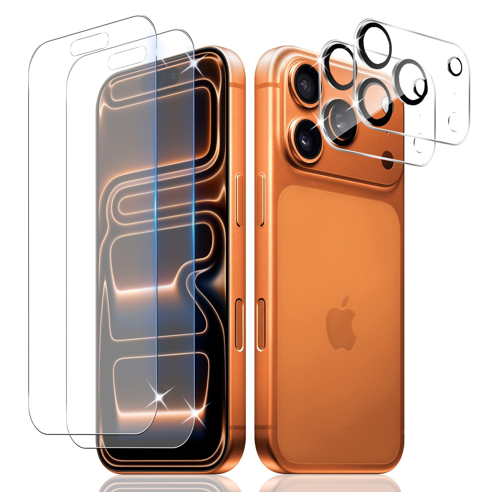 Protector de Pantalla Mate para iPhone 17 Pro Max, 2+2 Piezas Cristal Vidrio Templado Mate y Protector Cámara, Antihuellas, Antireflejo