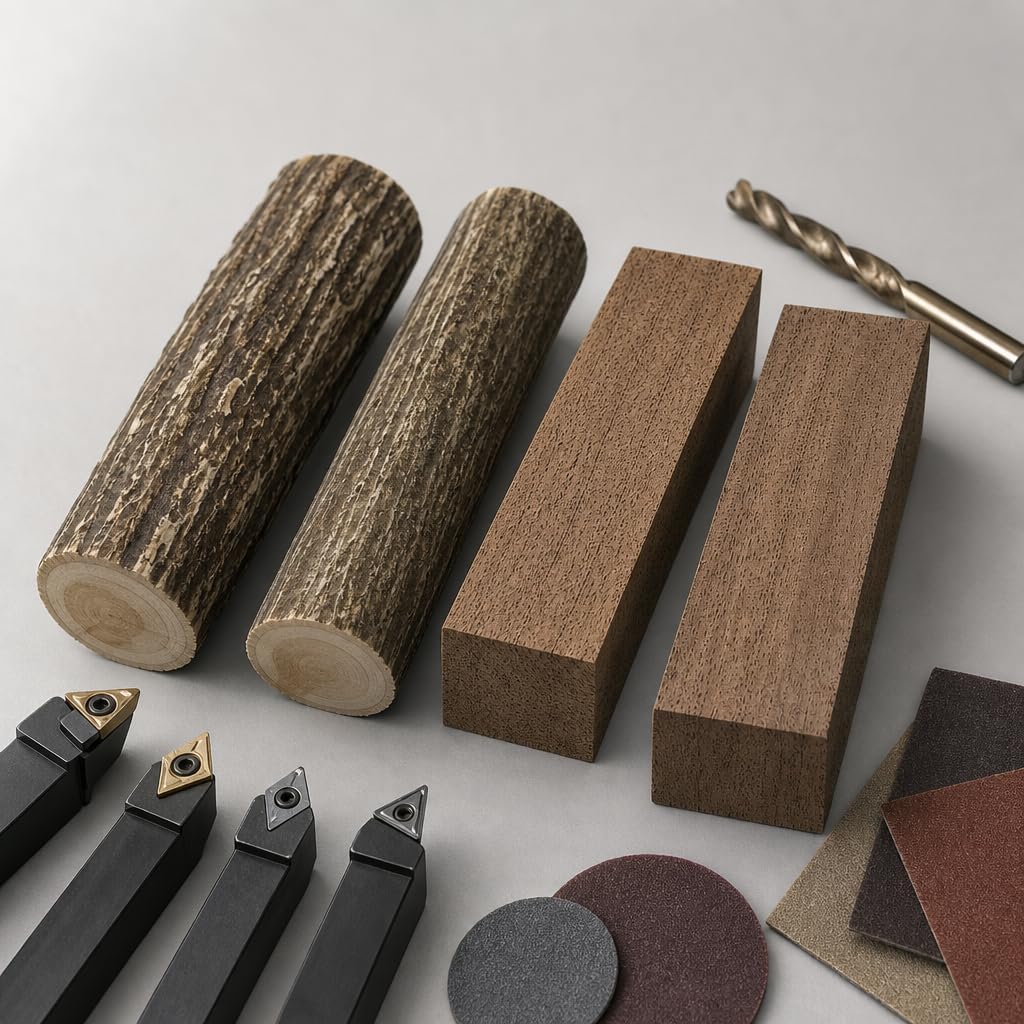 Texas Mesquite & Deer Antler Pen Turning Blanks Kit