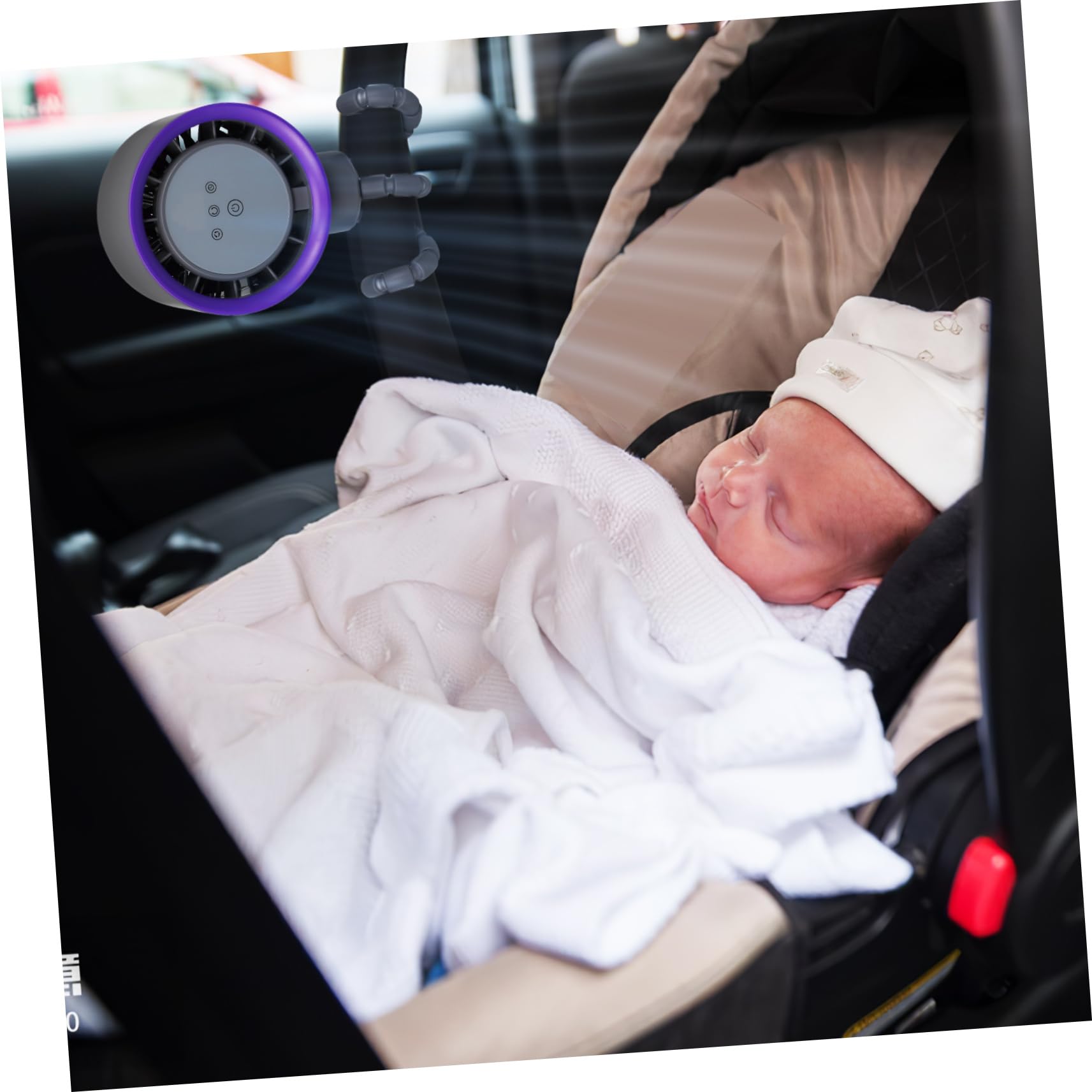 Ventilateur Rechargeable pour Poussette Bébé à Trépieds, Abs