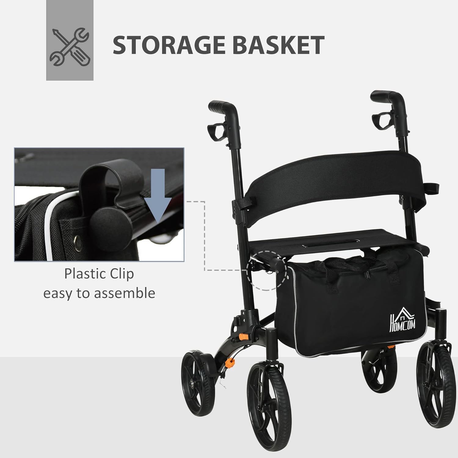 Storage basket attachment detail
