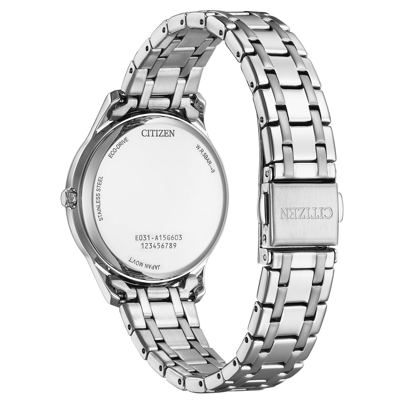 Citizen Damenuhr Edelstahl, Weiß, 34 mm, EM0411-71A
