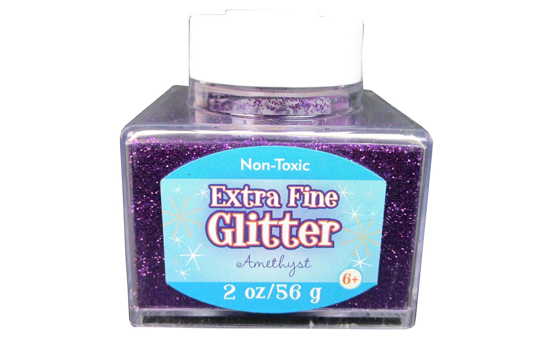 Sulyn Extra Fine Amethyst Purple Glitter Stacker Jar, 2 Ounces, Non-Toxic, Stackable and Reusable Jar, Multiple Slot Openings for Easy Dispensing and Mess Reduction, Purple Glitter, SUL50866
