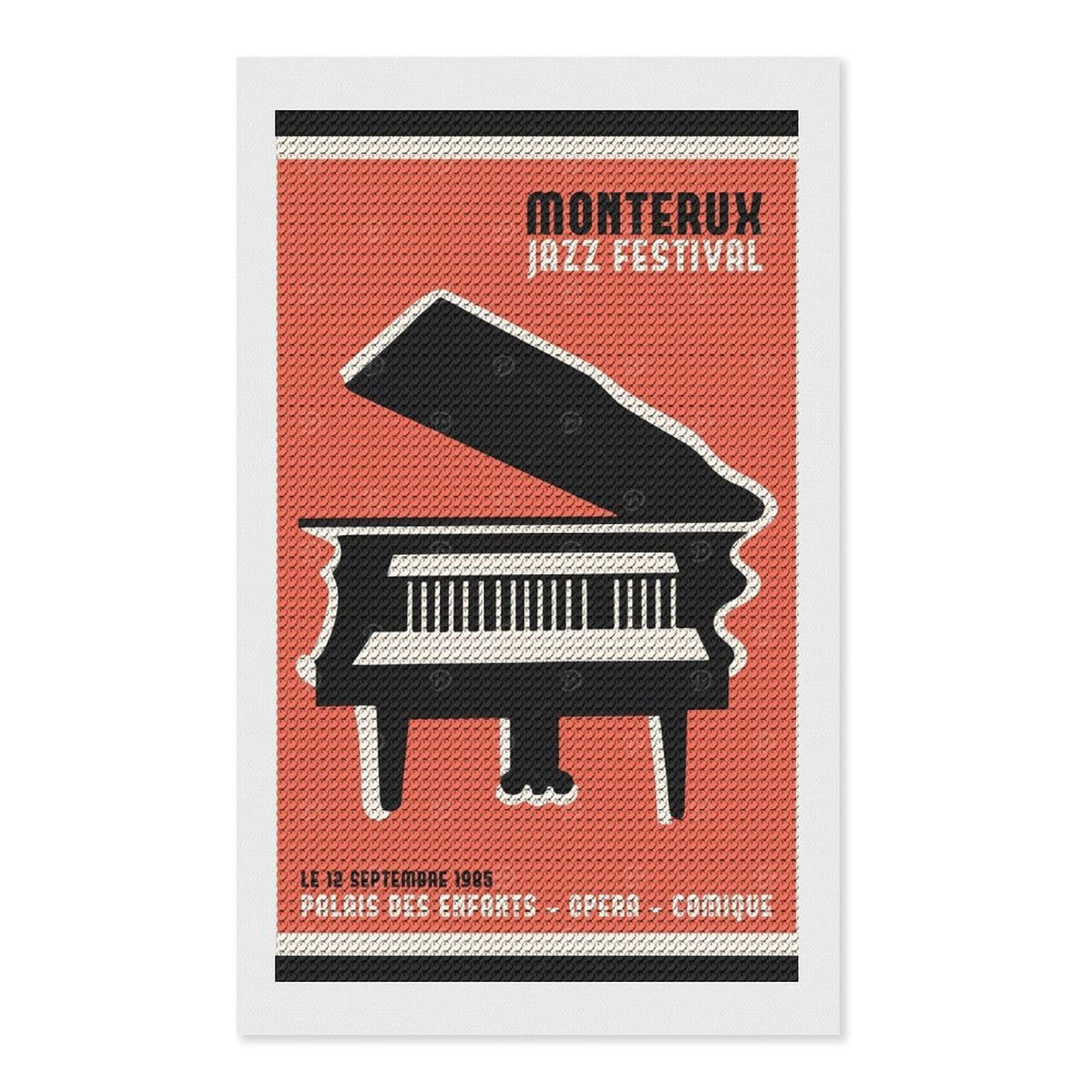 Junmoney Montreux Jazz Festival Diamond Painting Kit 12"x20", Festive Craft Gift, Bedroom Decor, Full Kit Included, Creative Gift Idea