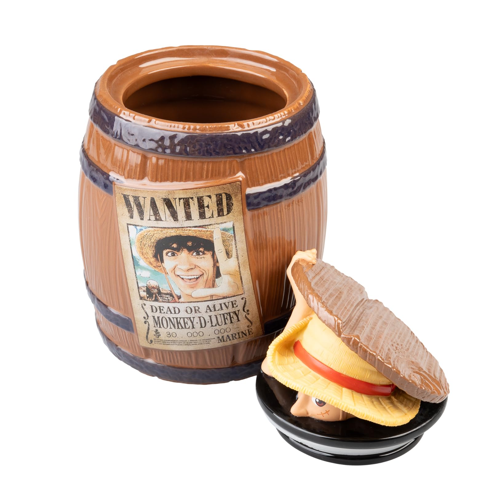 Grupo Erik Keksdose Keramik One Piece Manga - Aufbewahrungsbox mit Deckel Keksglas Groß 15 x 24 x 15 cm Vorratsbehälter mit Deckel - Offizieller Anime One Piece Merch Geschenke