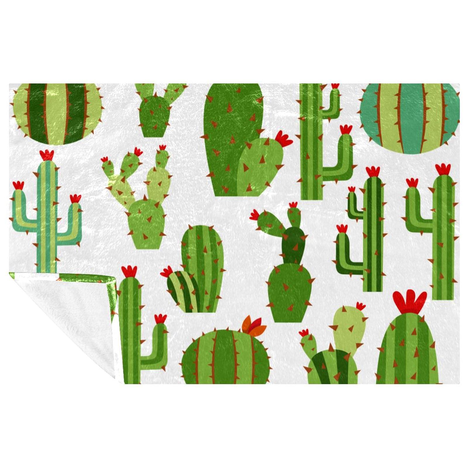 Couverture douce cactus anti-courants d'air pour canapé et lit