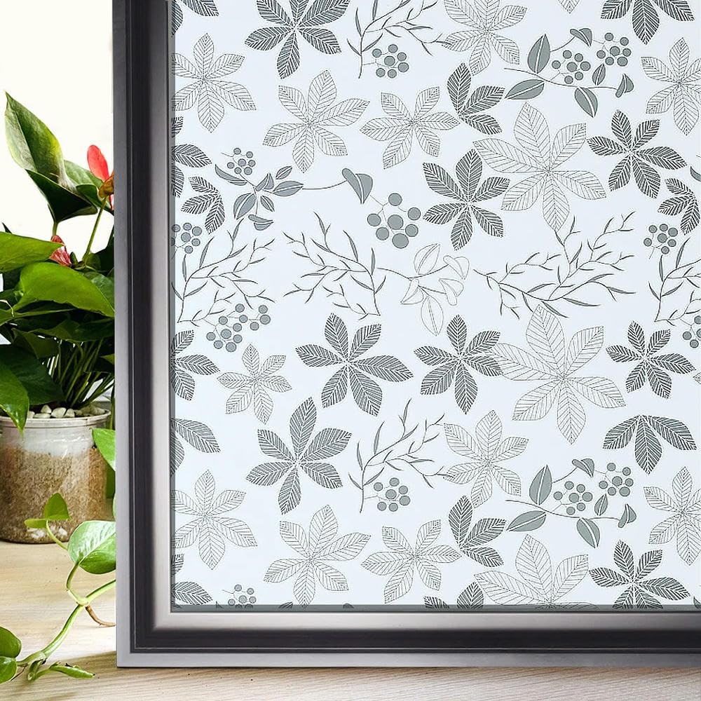 Frosted Stained Glass Privacy Window Film Self Adhesive Heat Control Explosion Proof Removable for Home