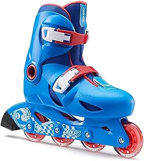 حذاء تزلج بلاي 3 للأطفال من اوكسيلو، لون أزرق/ أحمر، مقاس 28 - 30