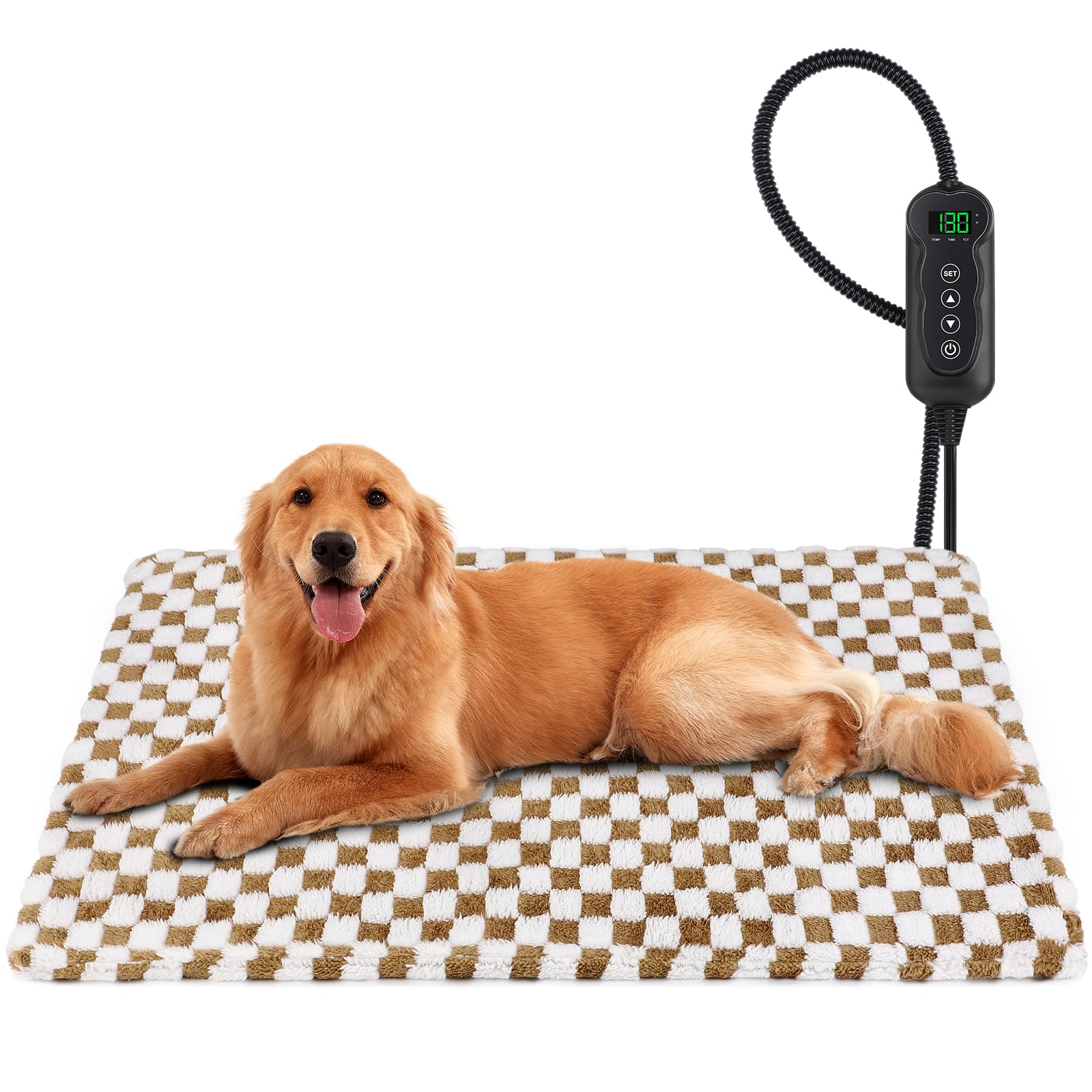 MIXJOY Pet Heating Pad, 11 Adjustable Temperature Dog Heated Pad Indoor with Timer, Heating Pad for Dogs Cats, Electric Cat Heat Pads with Washable