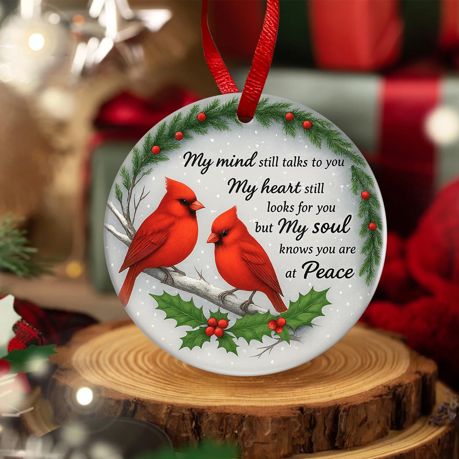 Cardinal Memorial Ornaments – Ceramic Red Cardinal Gifts, Sympathy Gifts for Loss of Loved One, Bereavement & Remembrance Gifts, in Memory of Loved One Hanging Decor, Christmas Decorations - Image 6