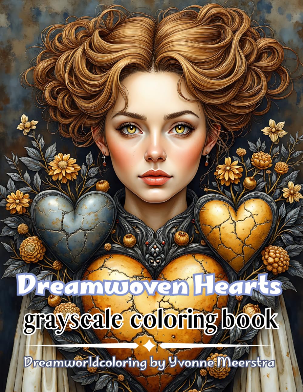 Dreamwoven Hearts: A Grayscale Coloring Book of Romantic Fantasy, Ornate Portraits and Emotional Beauty