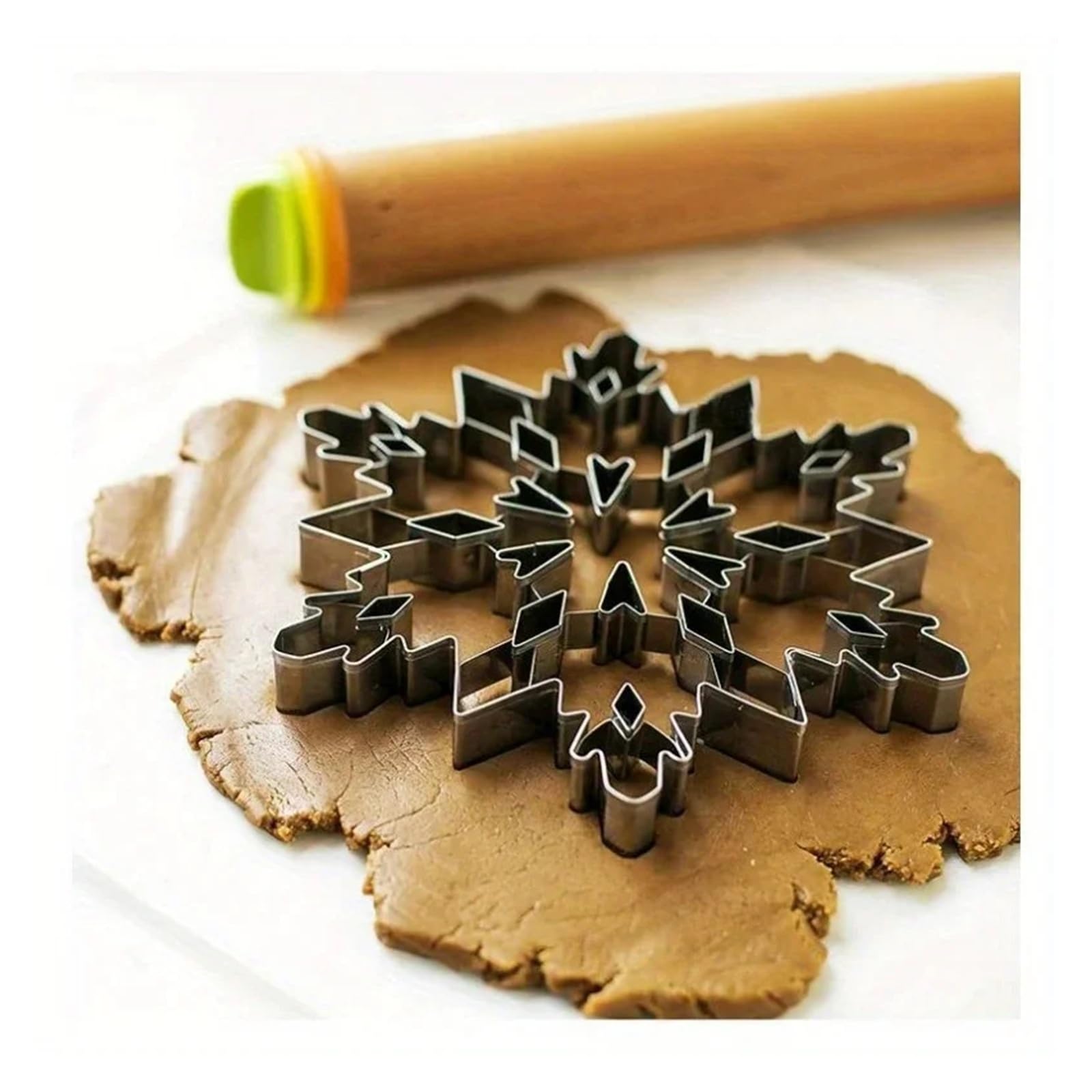Edelstahl-Schneeflocken-Ausstecherform, Keks-Gebäck-Kuchenform for Backen, Werkzeug, DIY-Weihnachts-Schneeflocken-Plätzchenformen