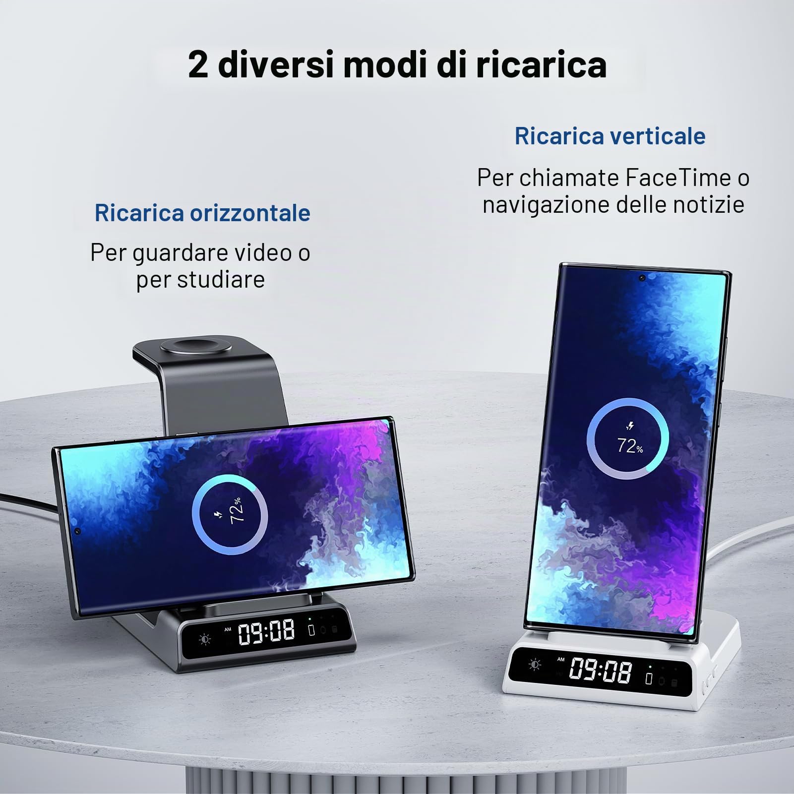 Caricatore Wireless 3 in 1 per Samsung S26 Ultra, Stazione di Ricarica per Samsung S26+/S25 Ultra/S24/S23/Z Flip 7/Z Fold 6, Base Ricarica Wireless per Samsung Galaxy Watch 8/Ultra/7/6/5, Galaxy Buds