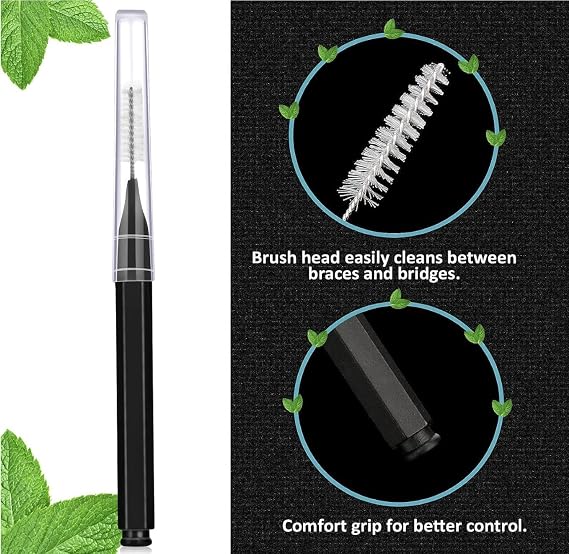 Interdental Brushes 100 Count, Gum Brushes Go Between Tight with Soft Bristles, Braces Brush for Cleaner,Flossing Toothpicks Tooth Cleaning Tool