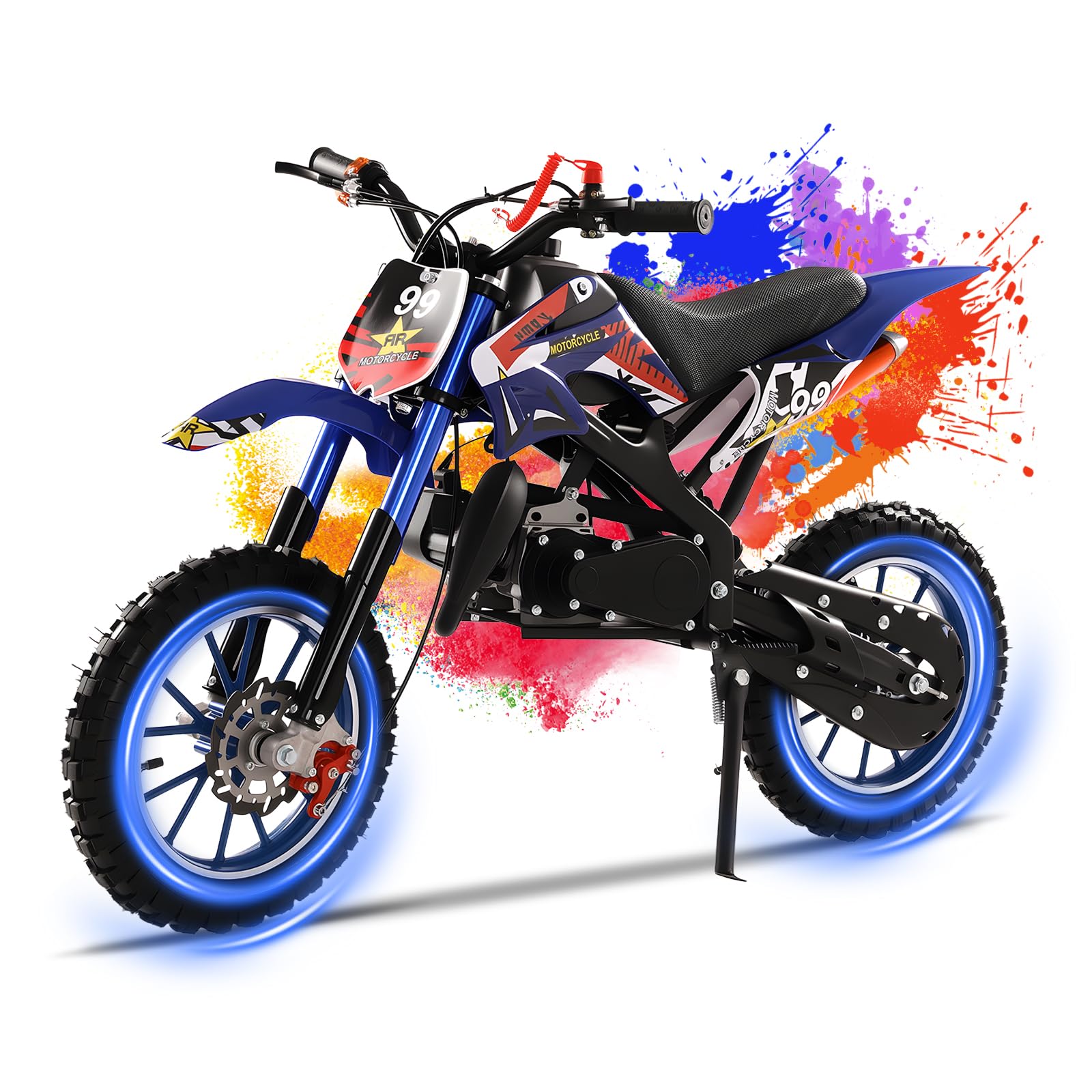 Wilitto 50cc Dirt Bike for Kids, 2-Stroke Gas Motorcycle, Off-Road