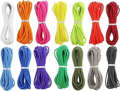 ZHFMLY Cuerdas elásticas de colores de 0.118 in 18 pulgadas 210 pies, cuerda elástica redonda pesada para cuentas de poni, pulseras de cuentas de