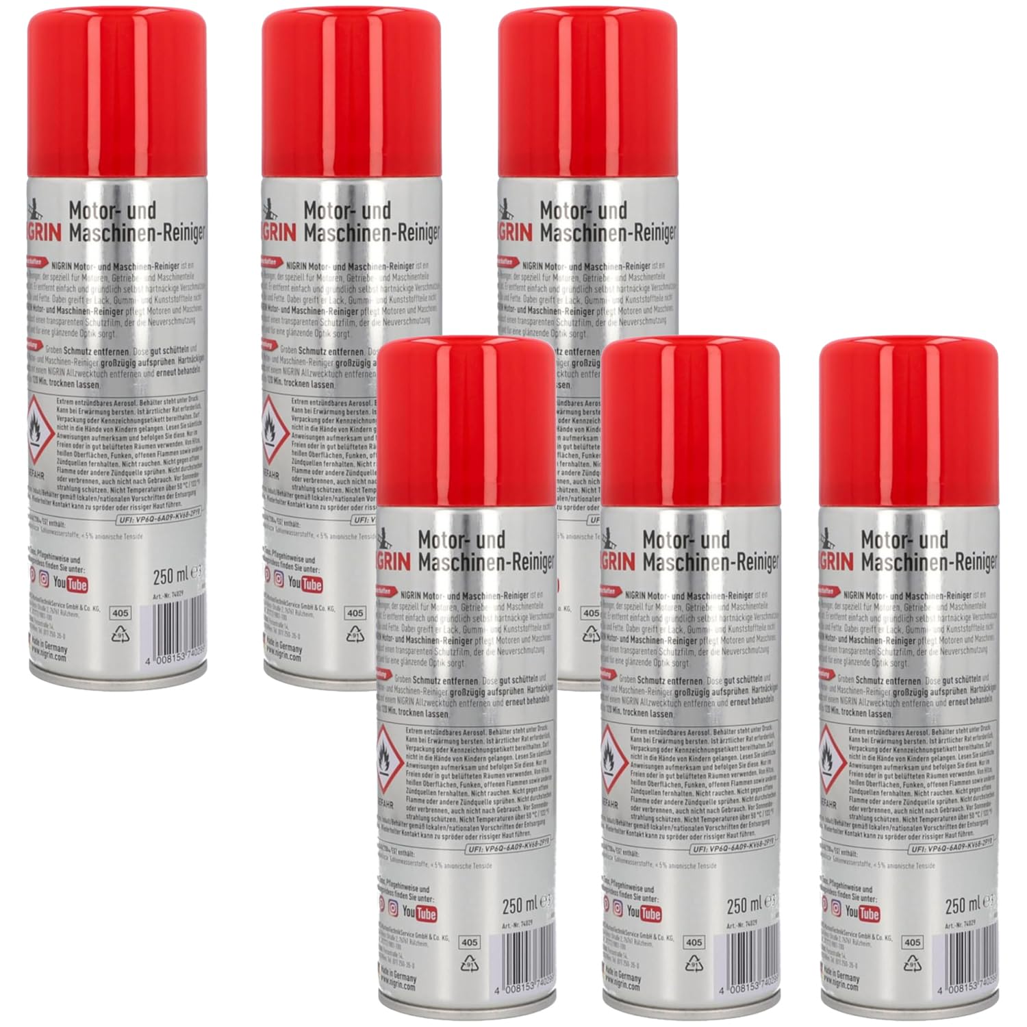 6x Motor- und Maschinen-Reiniger je 250ml
