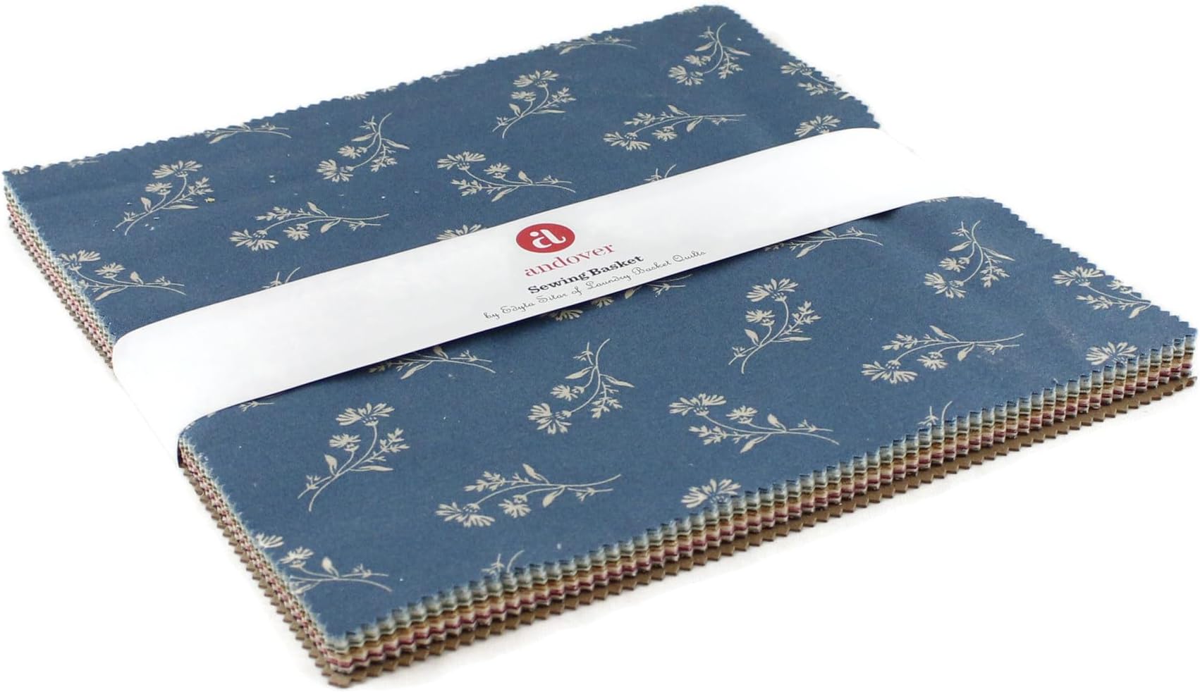 Southern Fabric Sewing Basket Layer Cake (42 Pieces) by Laundry Basket for Andover 10 x 10 inches (25.4 cm x 25.4 cm) Squares DIY Quilt