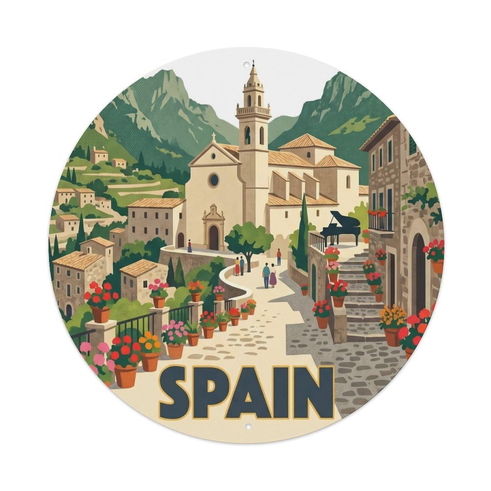 Mallorca Valldemossa Spain Landmark Travel Metal Tin Sign