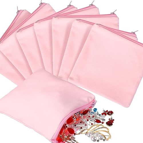 Miniatura 7 de Sanwuta 8 bolsas de almacenamiento plateadas con cremallera, antideslustre, bolsas plateadas protectoras de almacenamiento de joyas (18 x 18