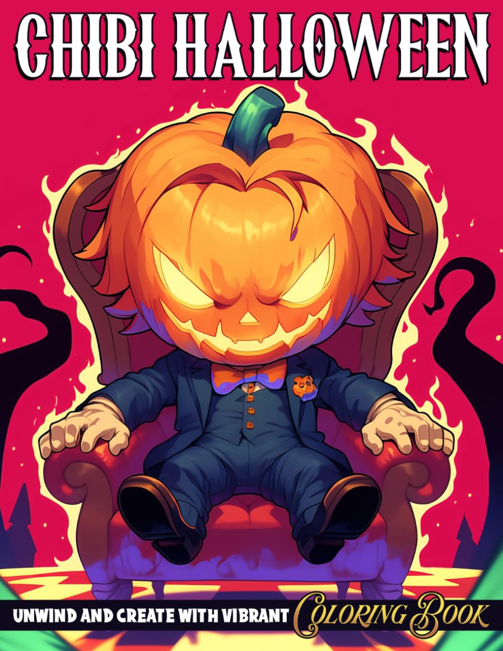 Chibi Halloween Coloring Book: Spooky Adventure Coloring Pages with Adorable Tiny Characters, Hauntingly Cute Designs, and Cozy Eerie Moments